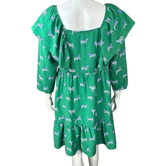 Michelle McDowell Mini Dress Size Medium Zebra Novelty Print Artsy Babydoll - Picture 6 of 9